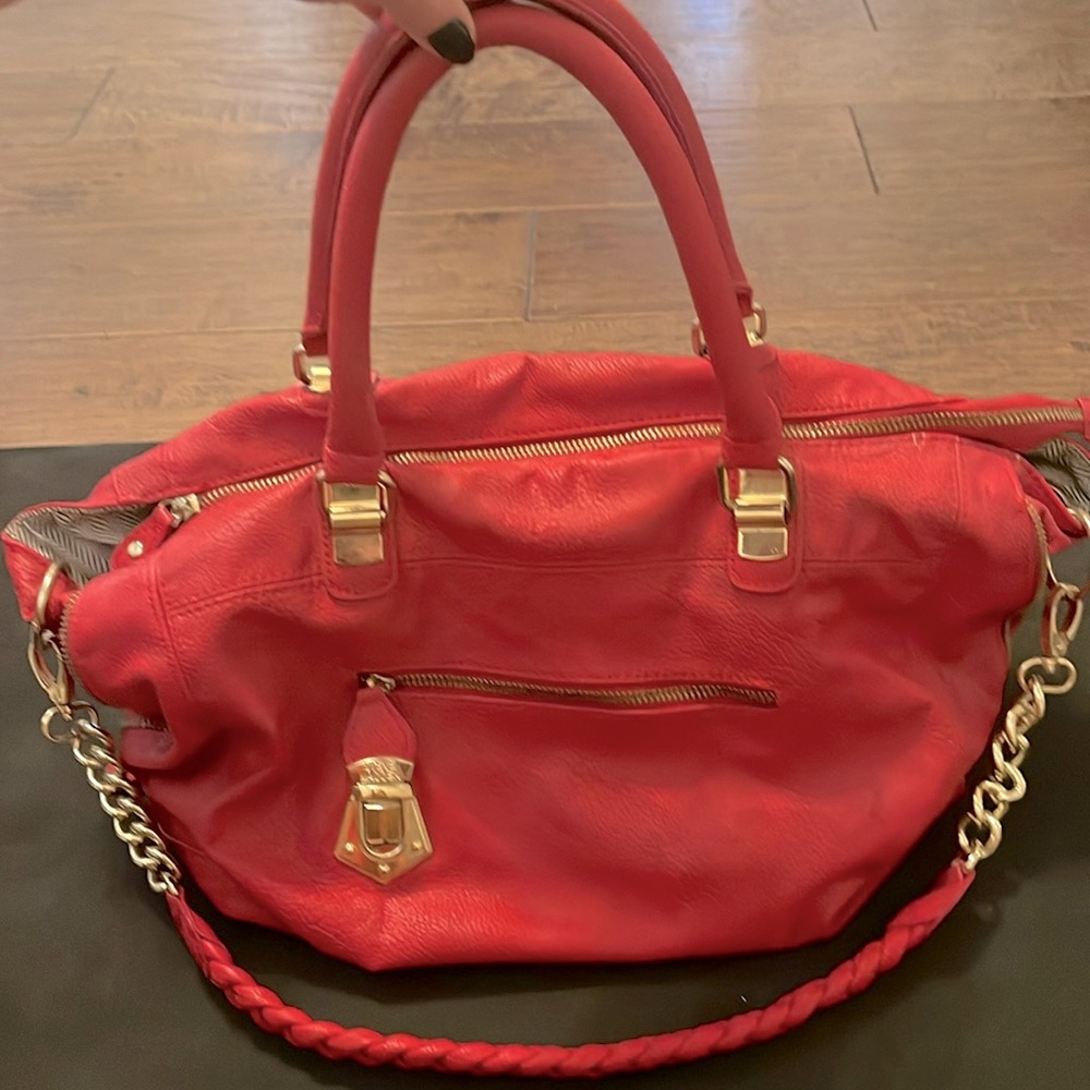 Red Steve Madden Bag with Gold Hardware